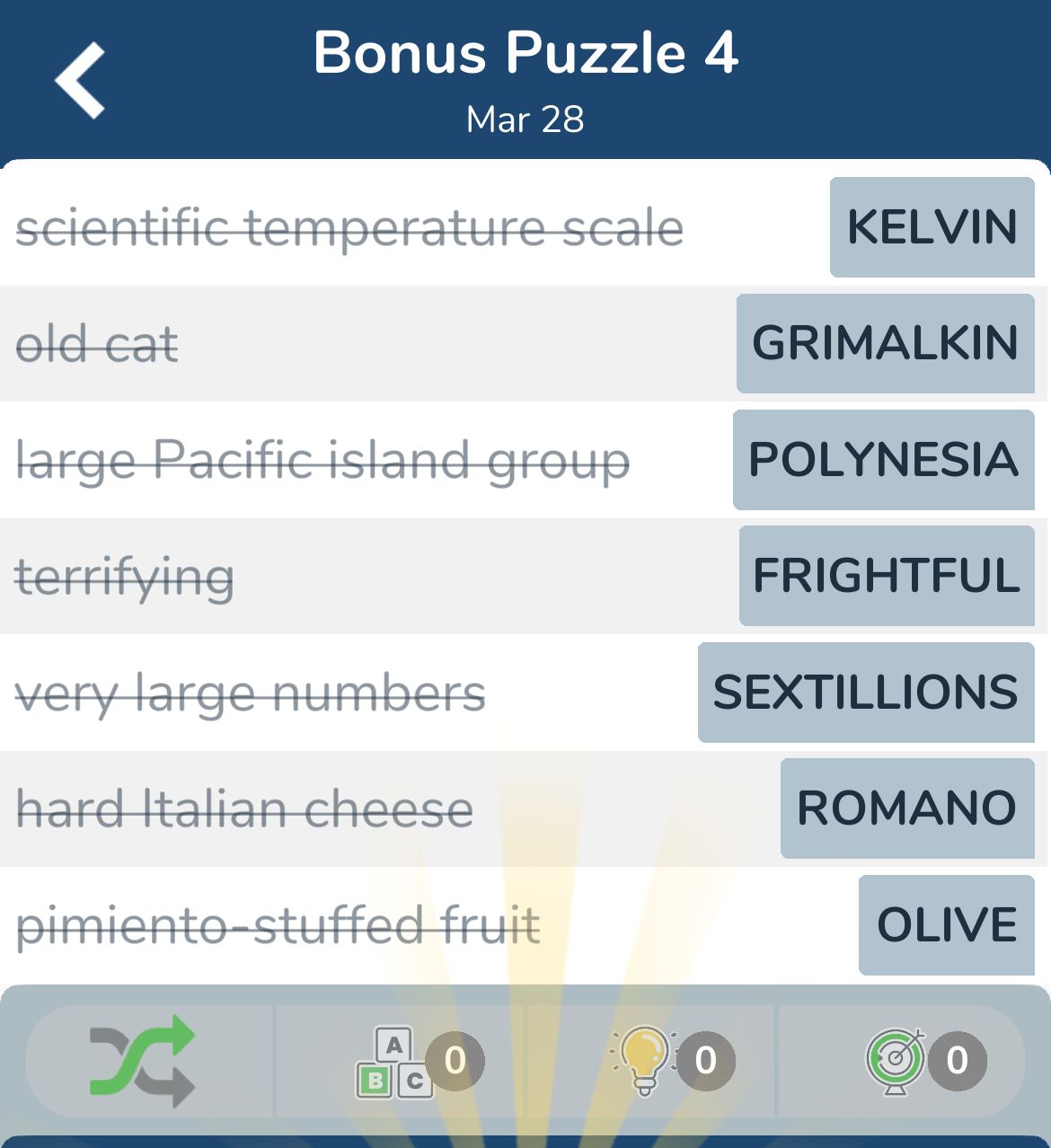 7 Little Words March 28 2024 Bonus 4