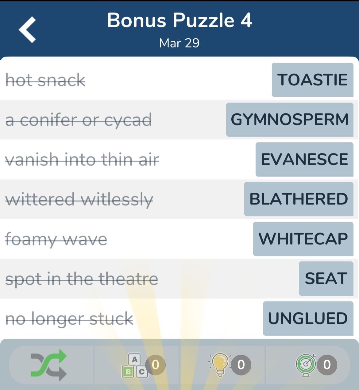 7 Little Words March 29 2024 Bonus 4