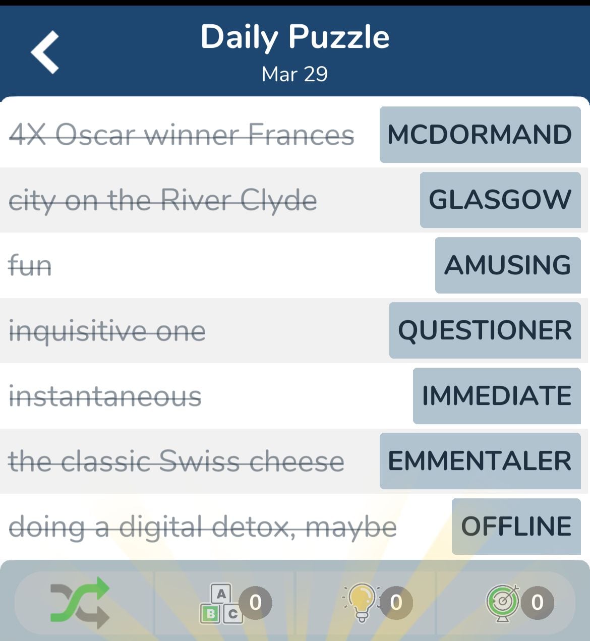 7 Little Words March 29 2024