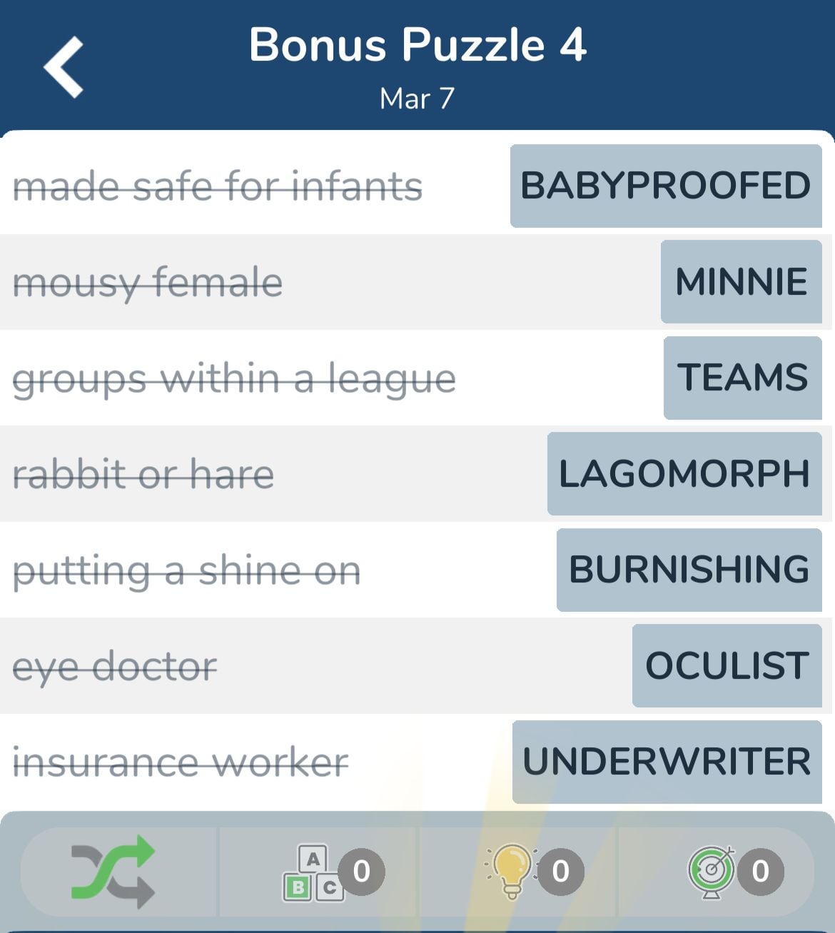 7 Little Words March 7 2024 Bonus 4