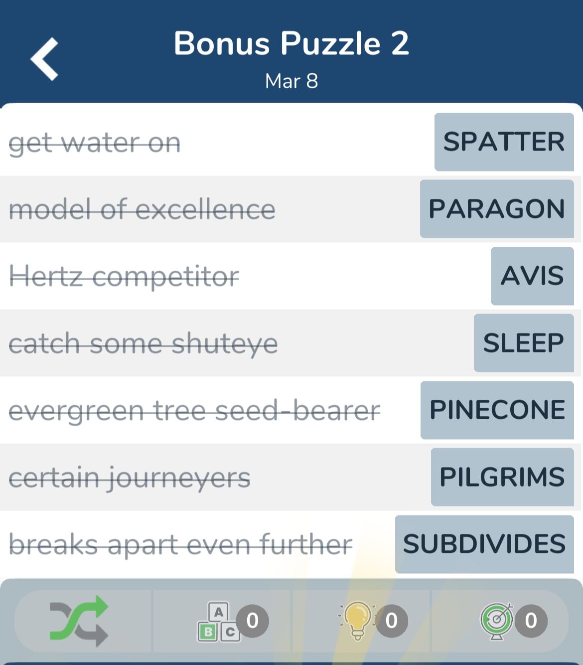 7 Little Words March 8 2024 Bonus 2