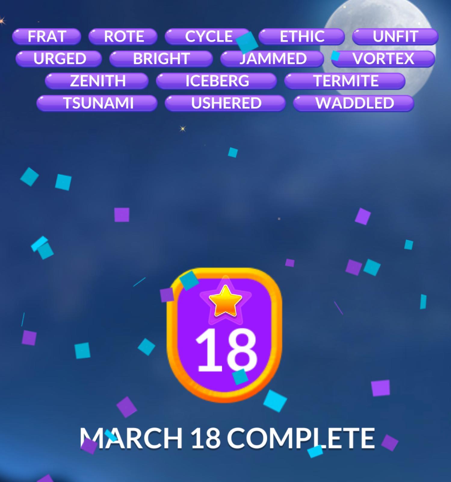 Word Stacks Daily Puzzle March 18 2024