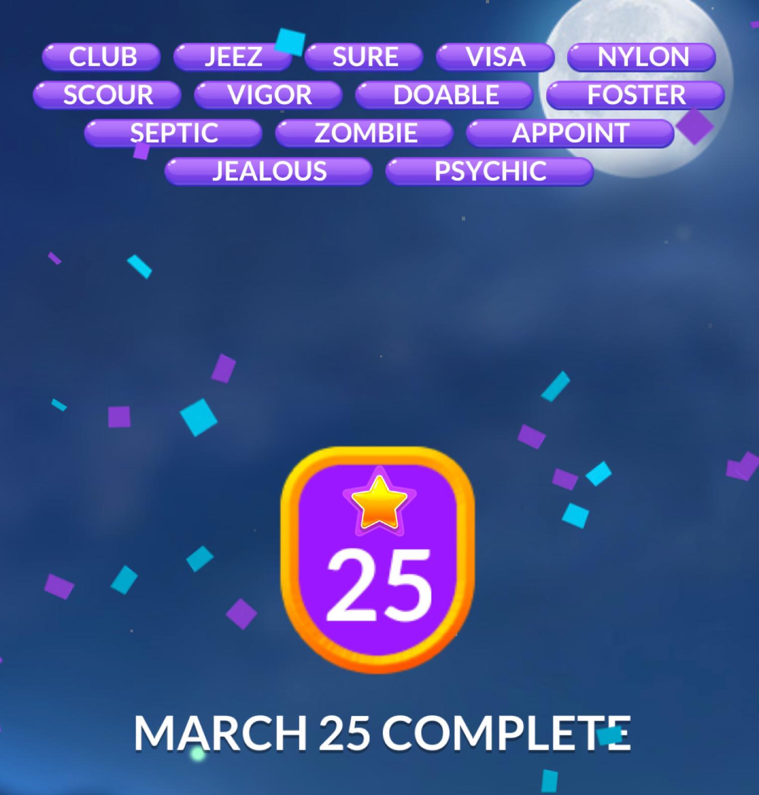 Word Stacks Daily Puzzle March 25 2024 Answers