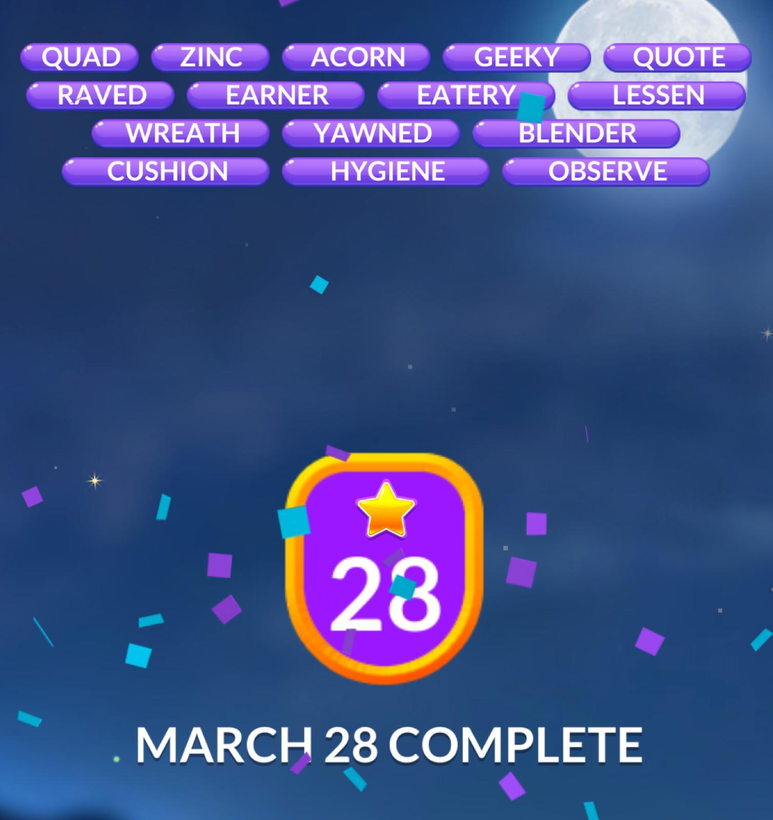 Word Stacks Daily Puzzle March 28 2024 Answers
