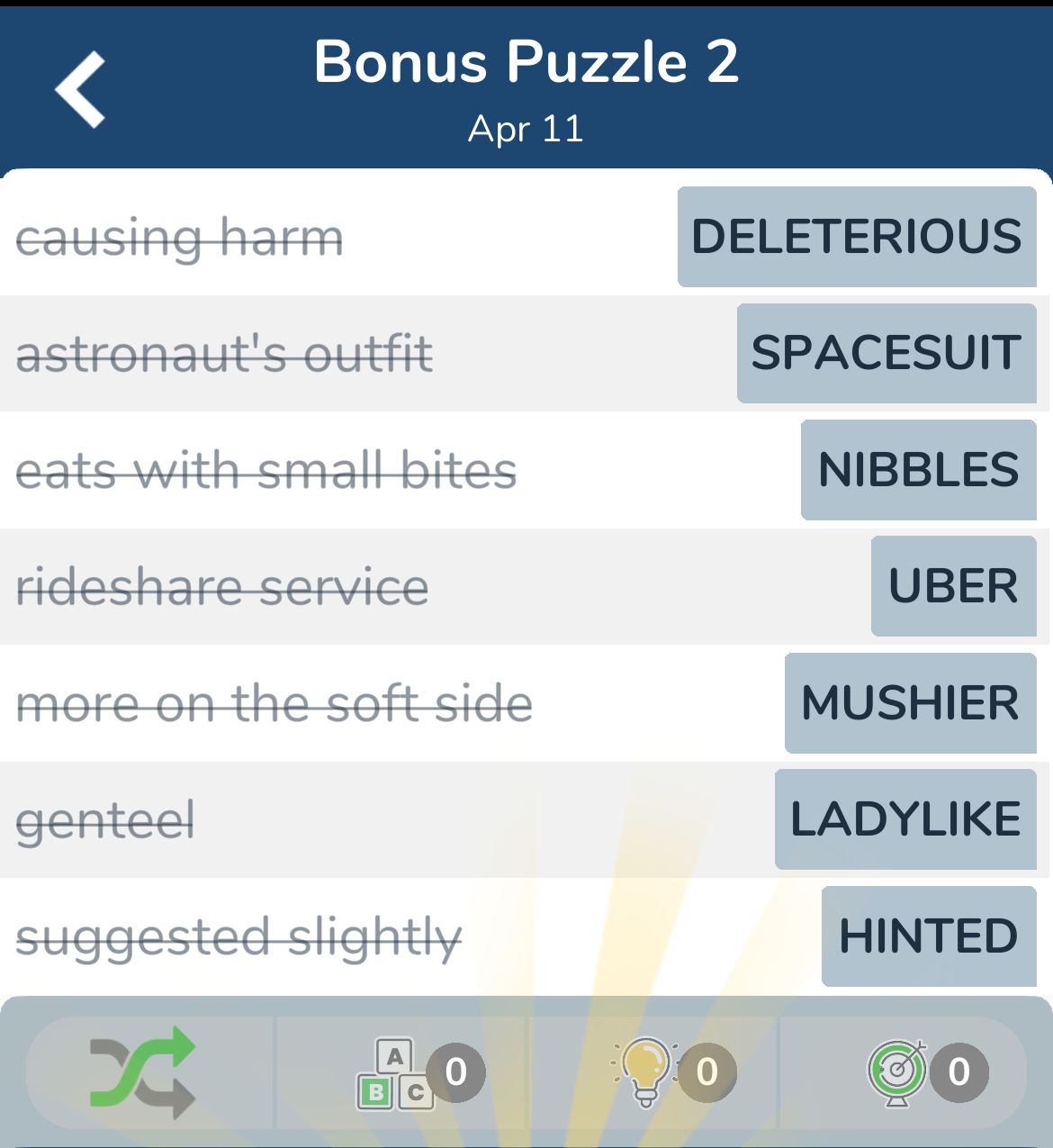 7 Little Words April 11 2024 Bonus 2