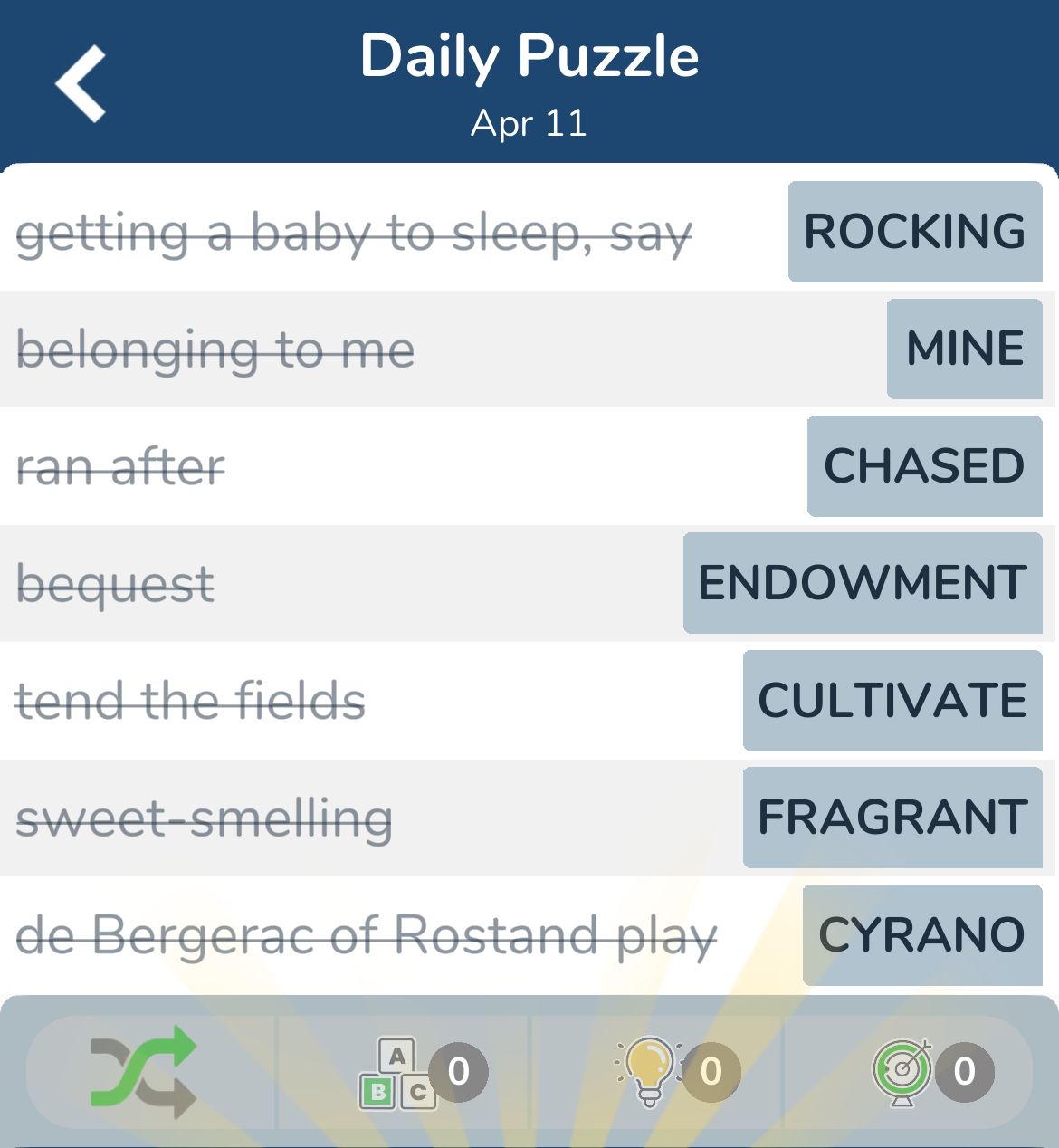 7 Little Words April 11 2024
