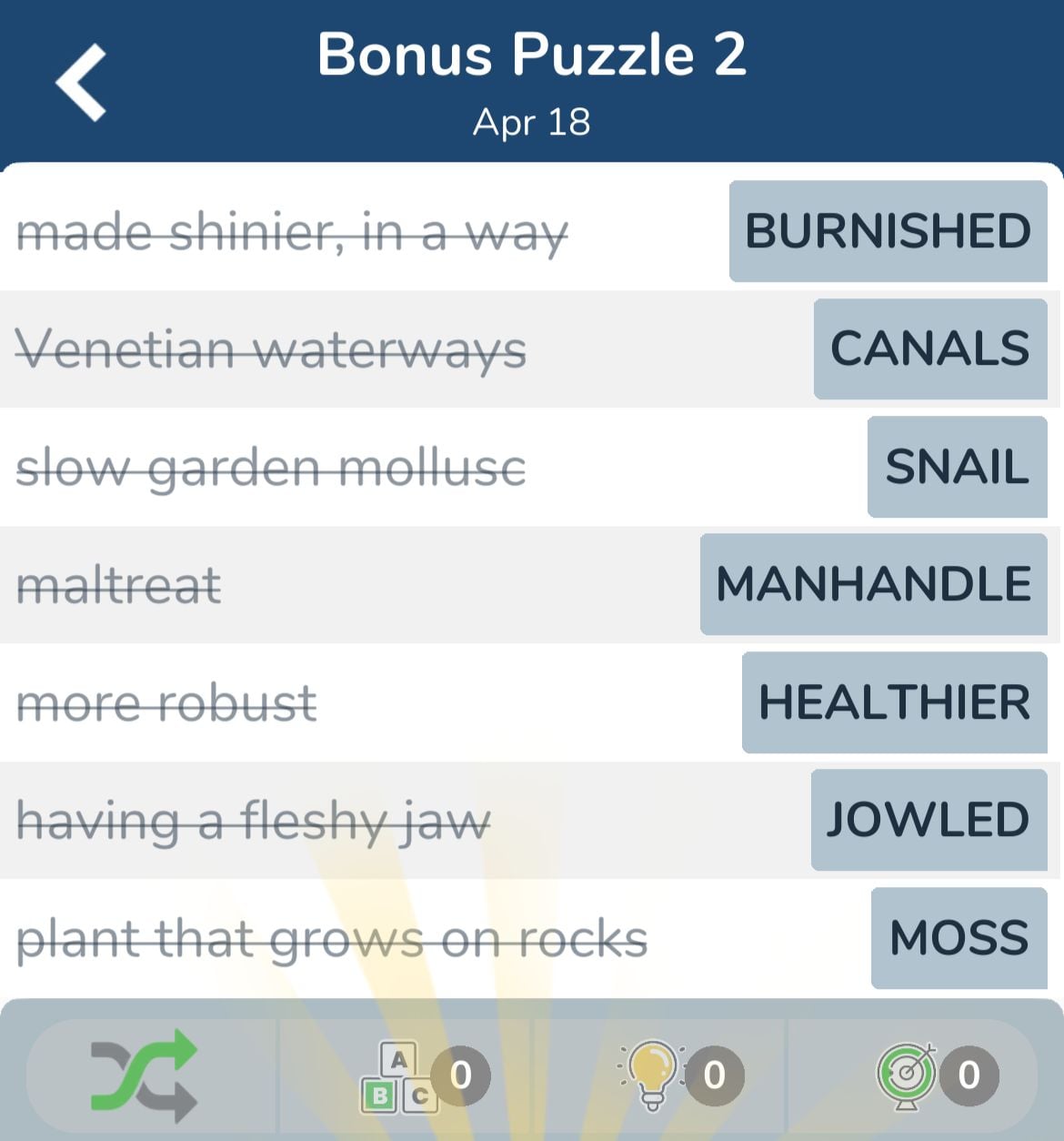 7 Little Words April 18 2024 Bonus 2