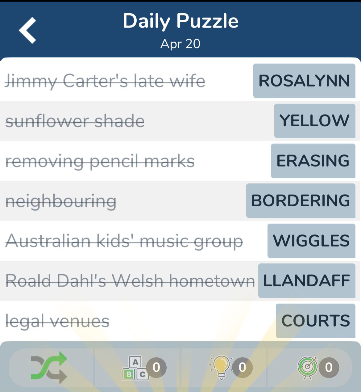 7 Little Words April 20 2024