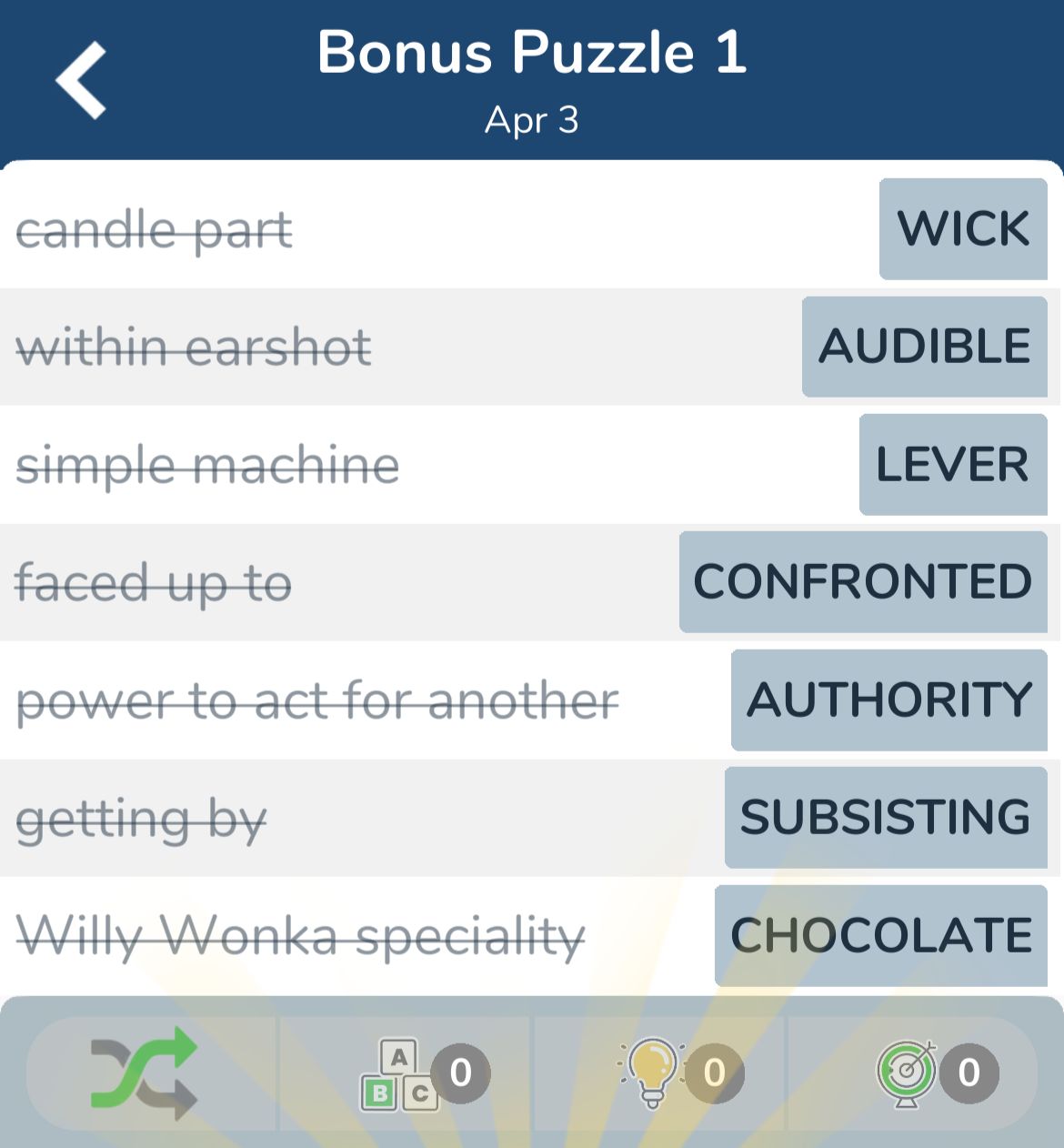 7 Little Words April 3 2024 Bonus 1