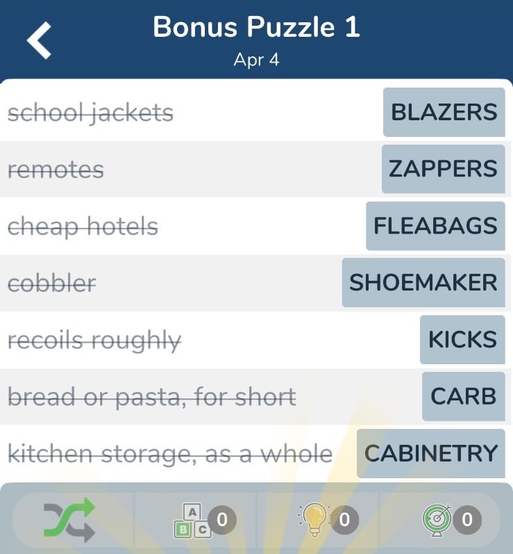 7 Little Words April 4 2024 Bonus 1