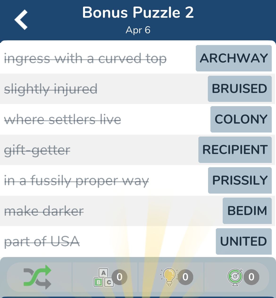 7 Little Words April 6 2024 Bonus 2