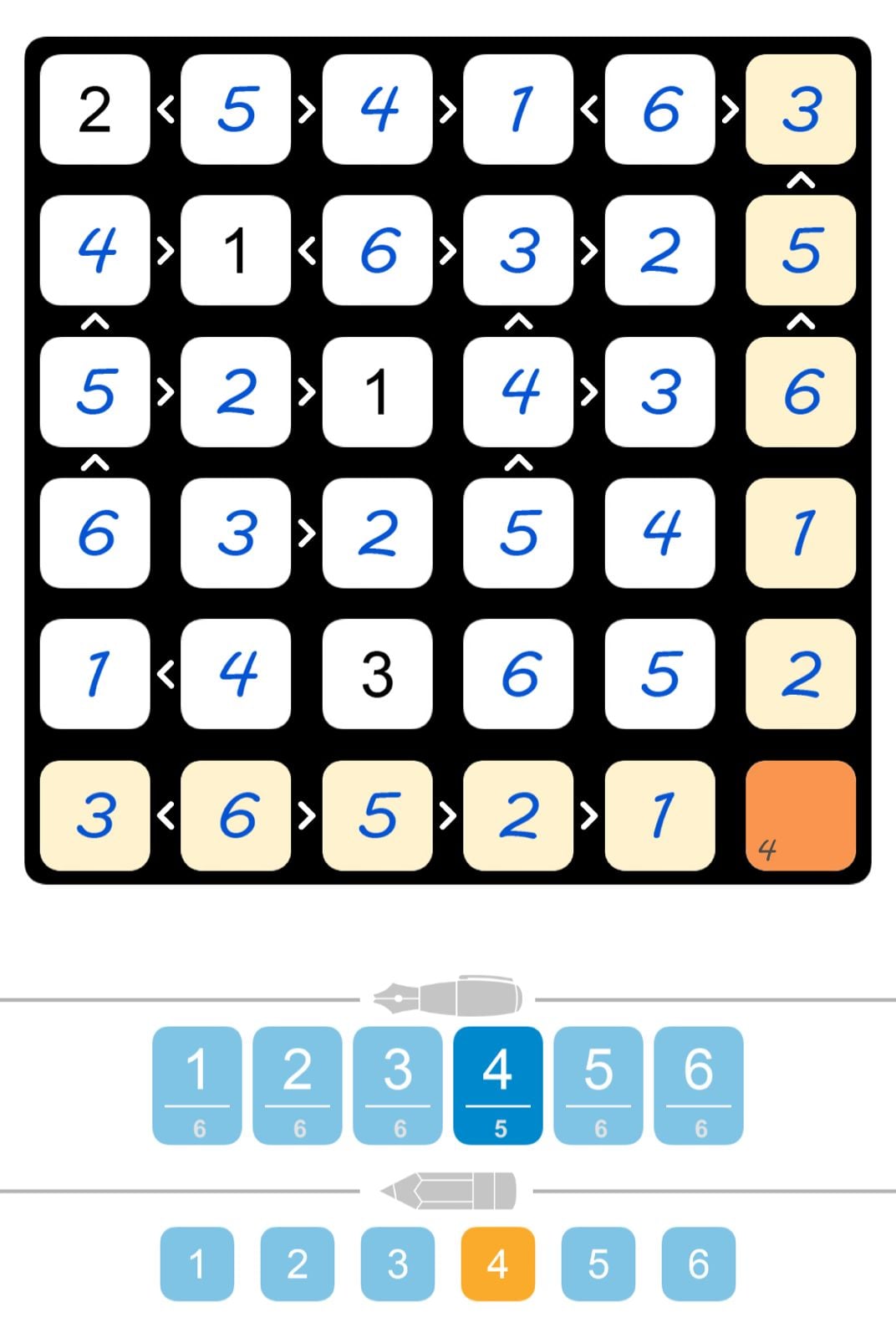 Puzzle Page Futoshiki April 12 2024