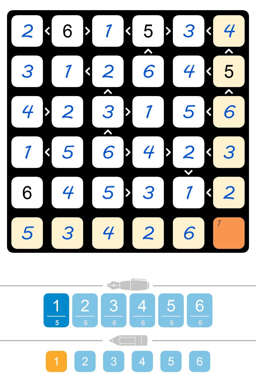 Puzzle Page Futoshiki April 19 2024