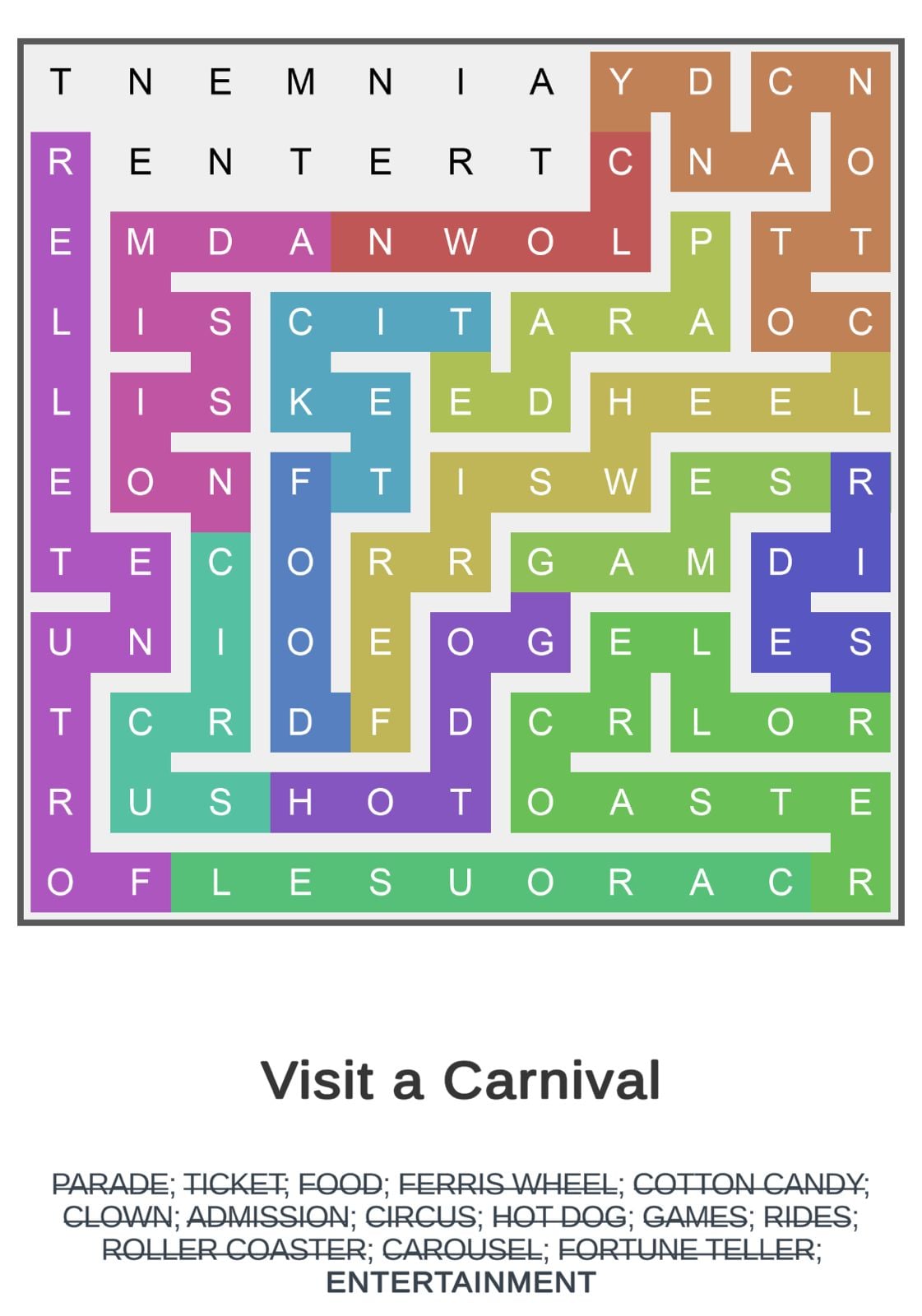 Puzzle Page Word Snake April 6 2024