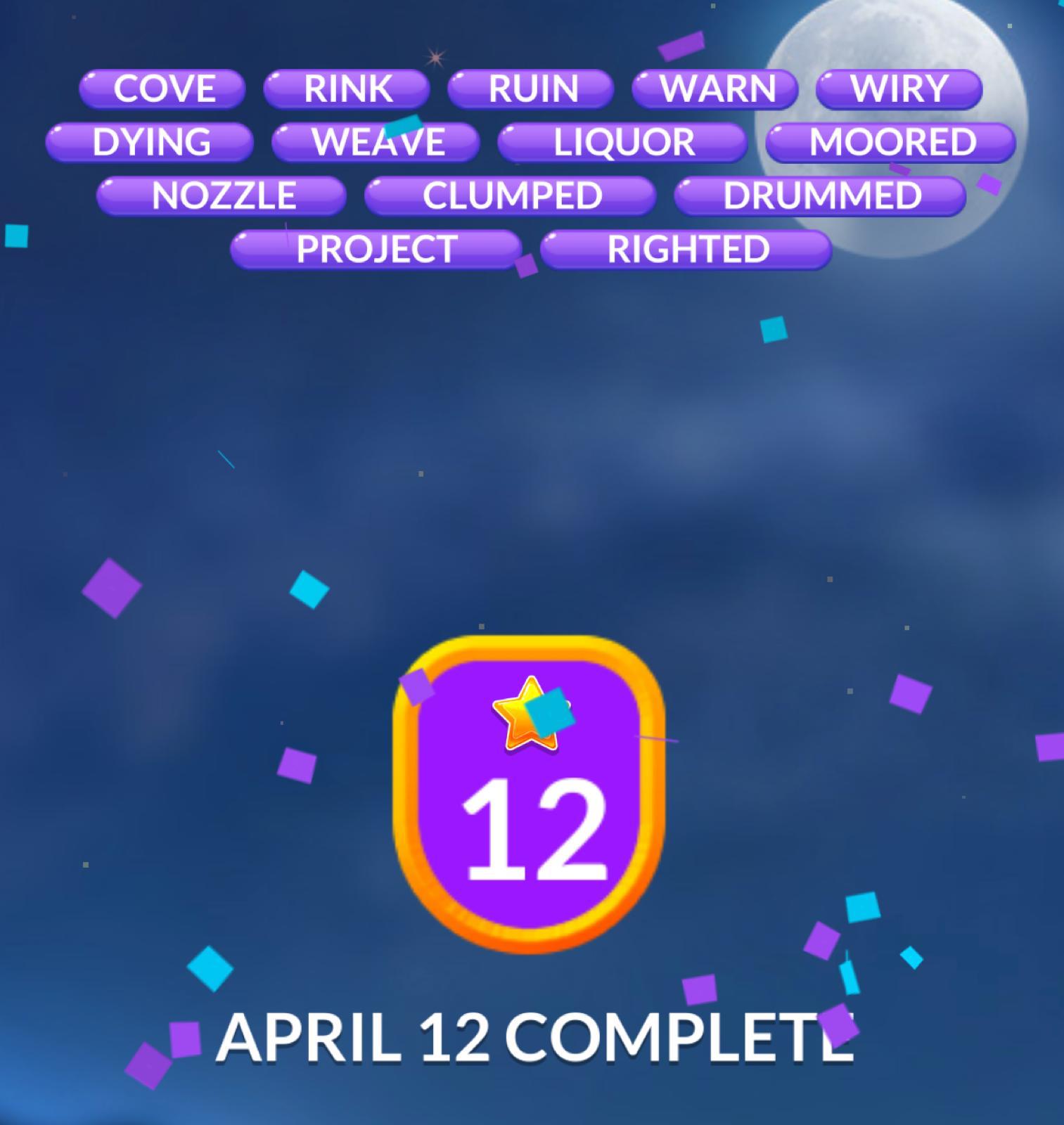 Word Stacks Daily Puzzle April 12 2024 Answers