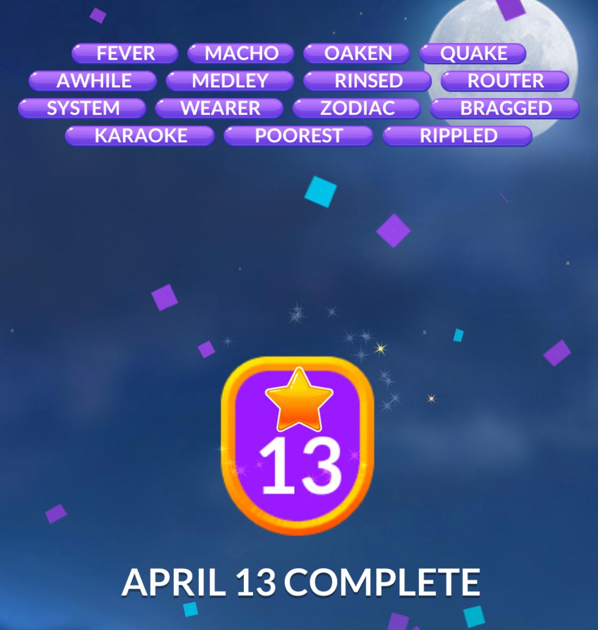 Word Stacks Daily Puzzle April 13 2024 Answers