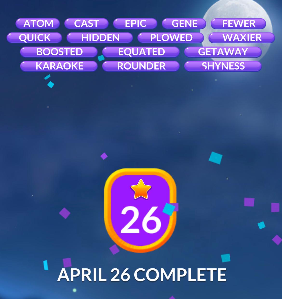 Word Stacks Daily Puzzle April 26 2024 Answers