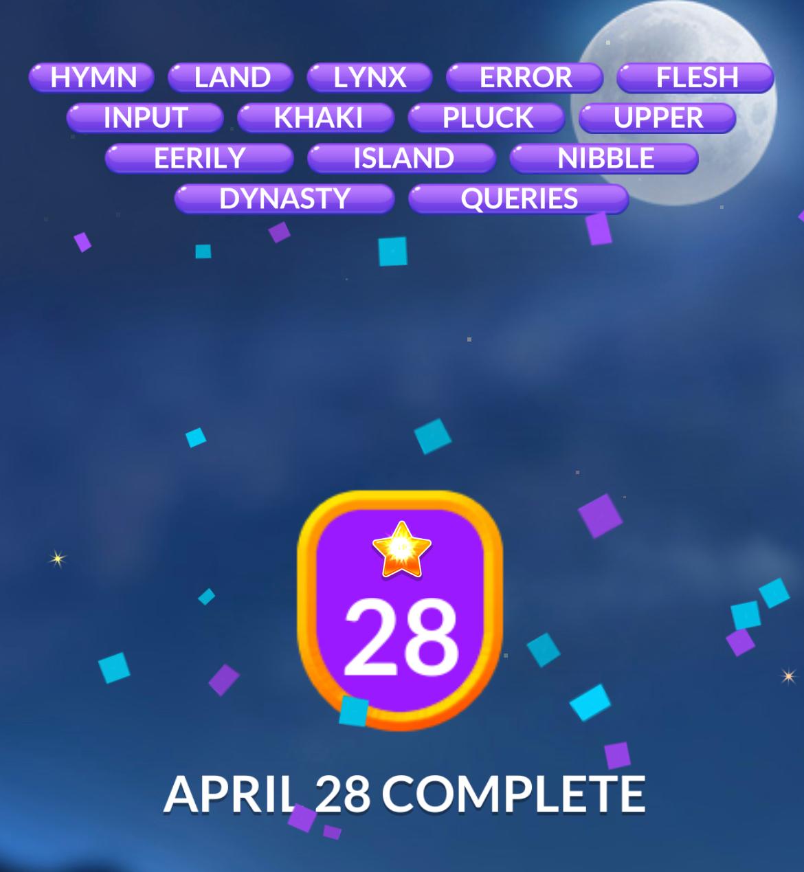 Word Stacks Daily Puzzle April 28 2024 Answers