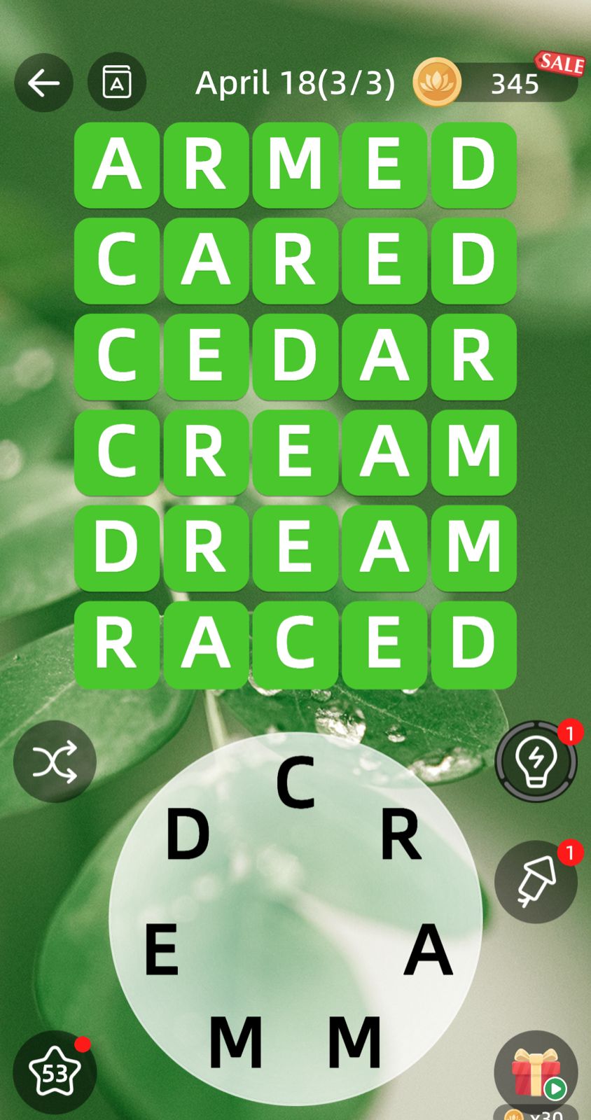 Zen Word Daily Puzzle April 18 2024 (5 Letters)