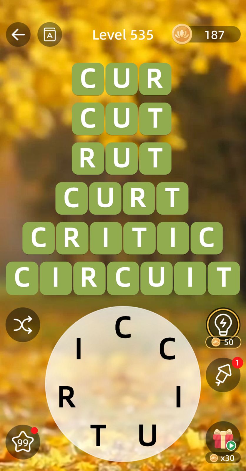 Zen Word Level 535 Answers