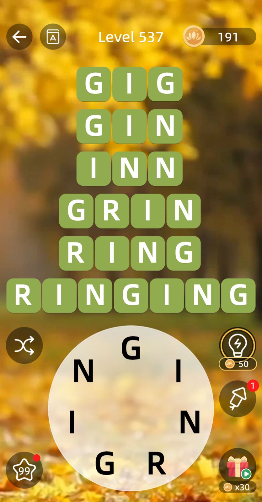 Zen Word Level 537 Answers