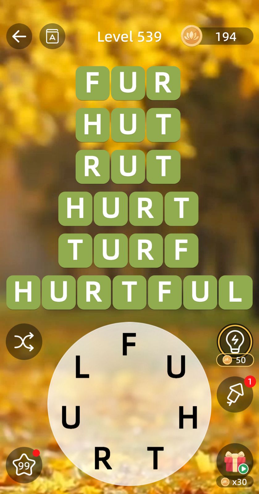 Zen Word Level 539 Answers