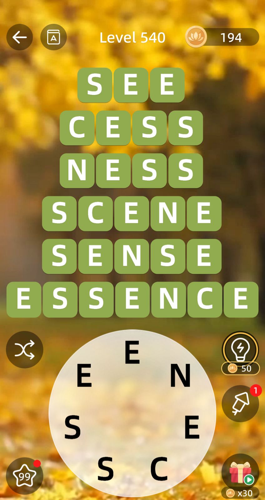 Zen Word Level 540 Answers