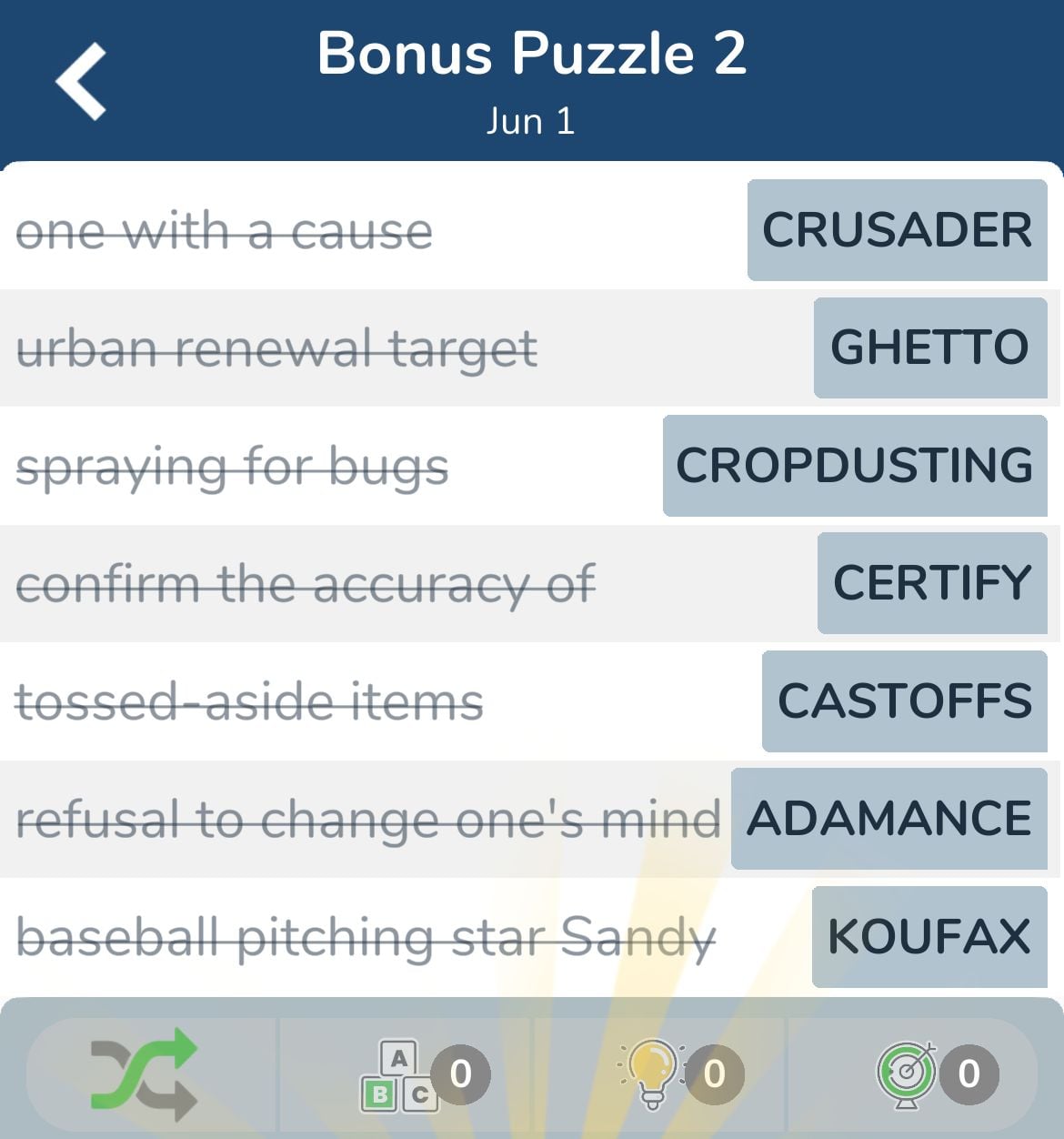 7 Little Words June 1 2024 Bonus 2