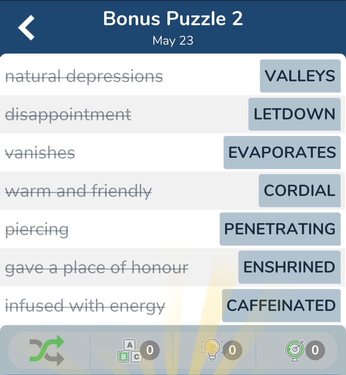 7 Little Words May 23 2024 Bonus 2