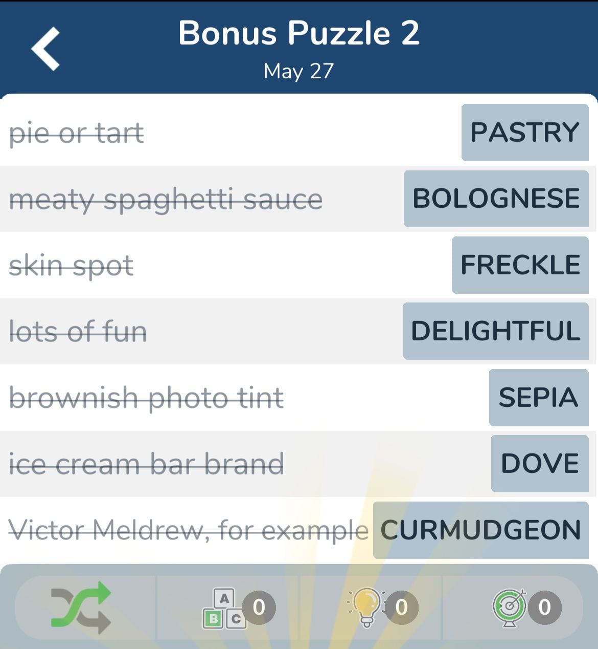 7 Little Words May 27 2024 Bonus 2