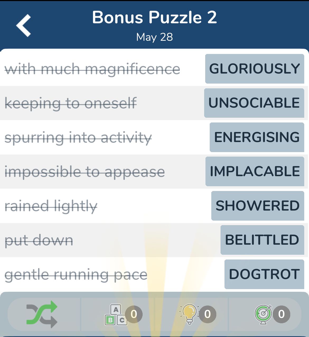 7 Little Words May 28 2024 Bonus 2