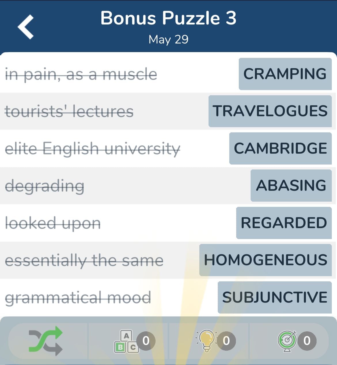 7 Little Words May 29 2024 Bonus 3