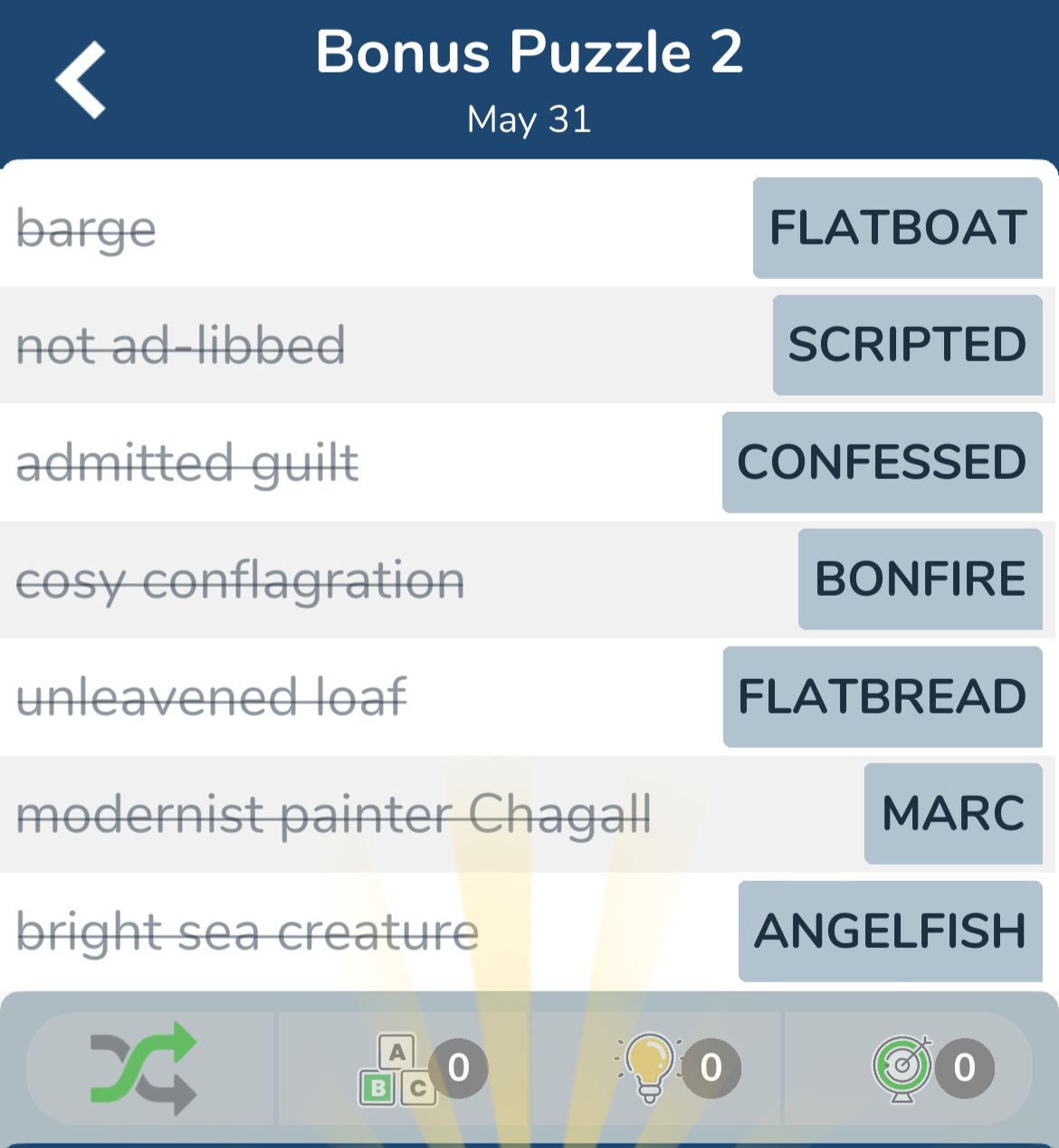 7 Little Words May 31 2024 Bonus 2