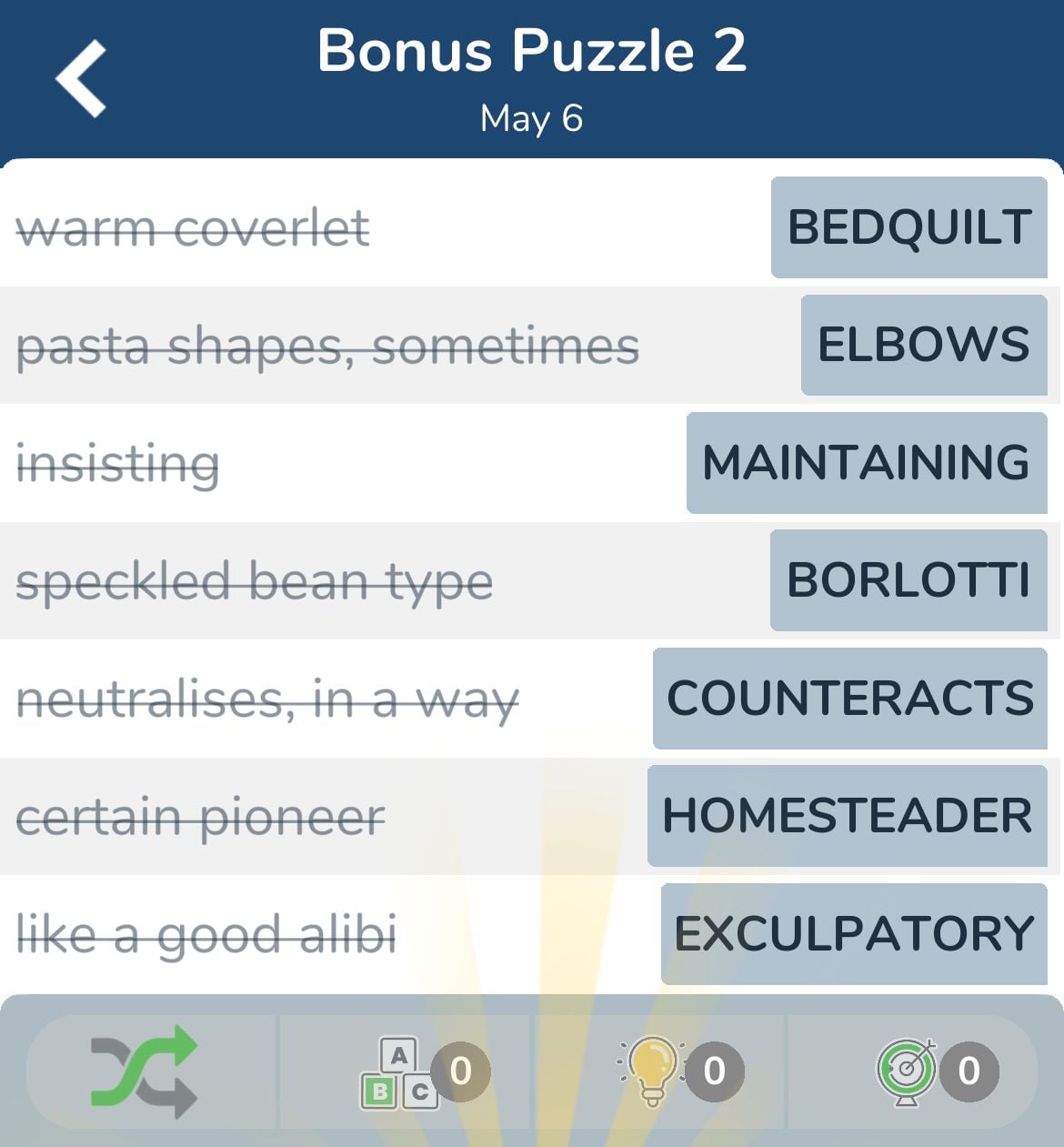 7 Little Words May 6 2024 Bonus 2