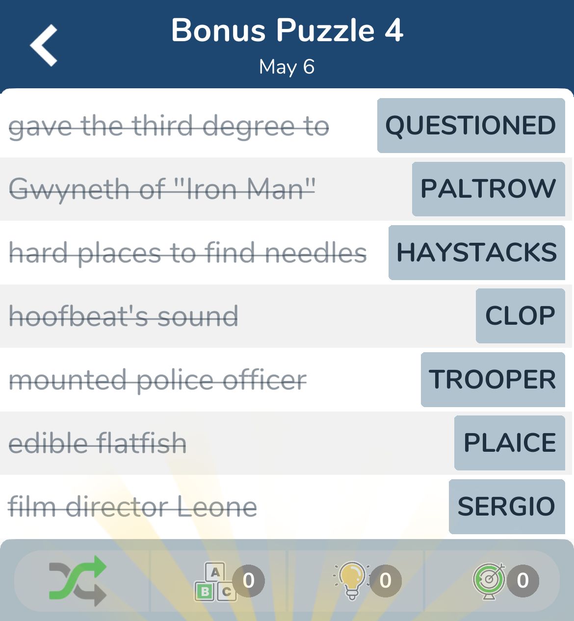 7 Little Words May 6 2024 Bonus 4