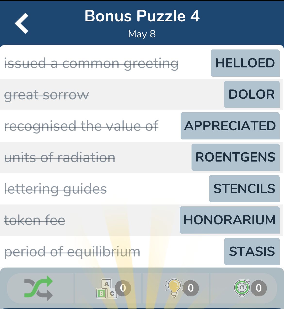 7 Little Words May 8 2024 Bonus 4