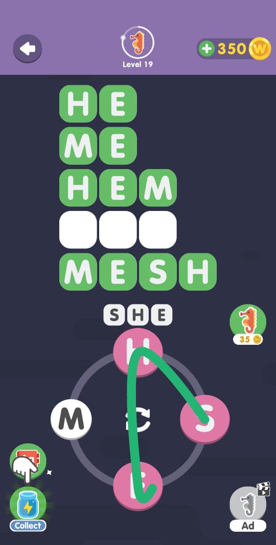 Word Search Sea Level 19