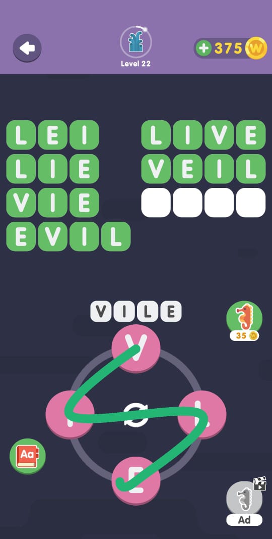 Word Search Sea Level 22