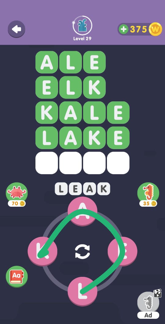 Word Search Sea Level 29