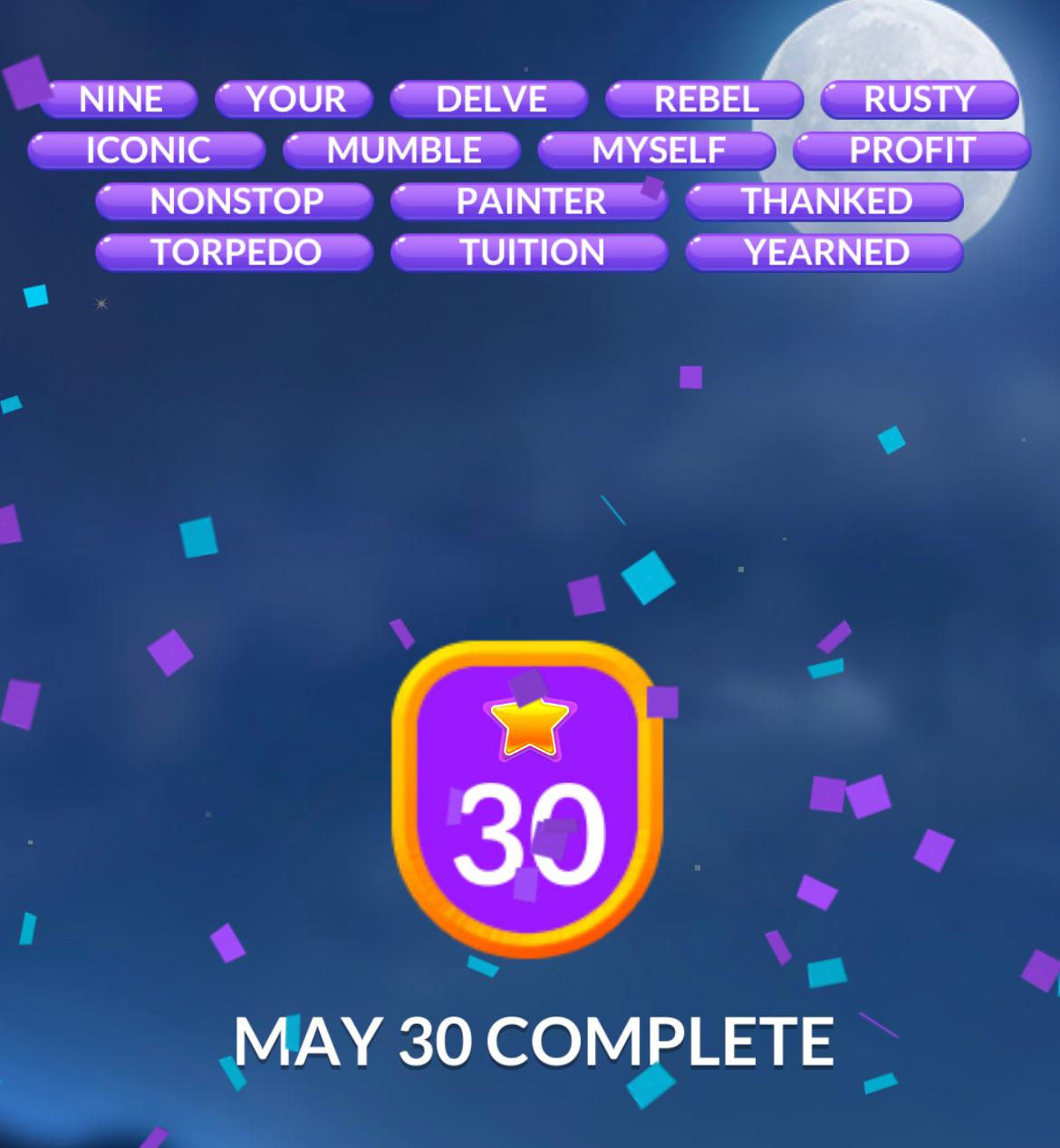 Word Stacks Daily Puzzle May 30 2024
