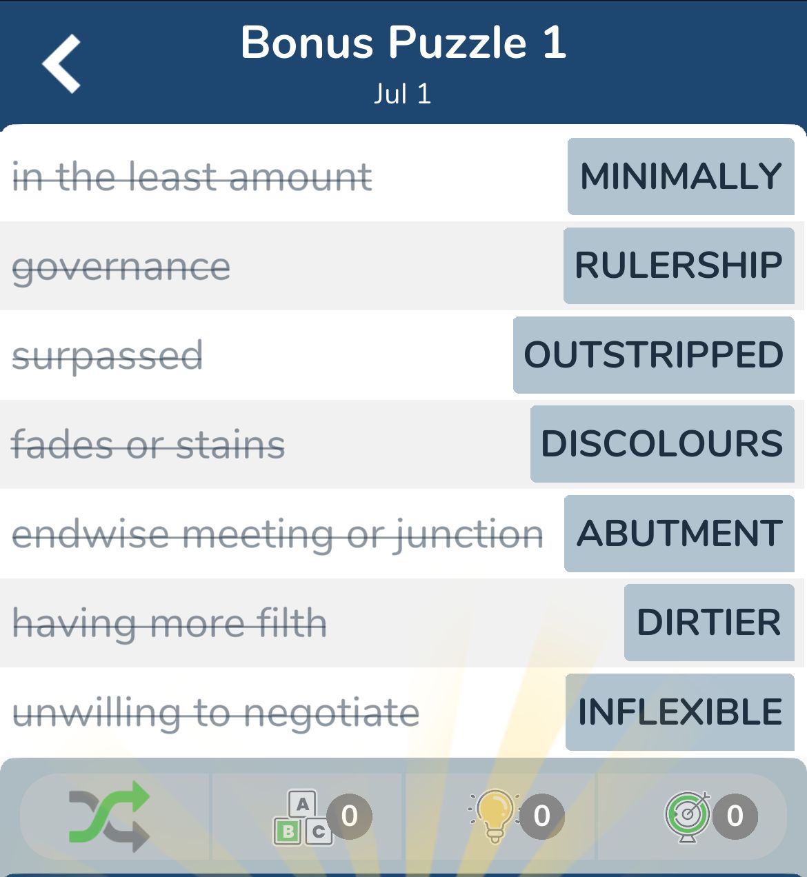7 Little Words July 1 2024 Bonus 1