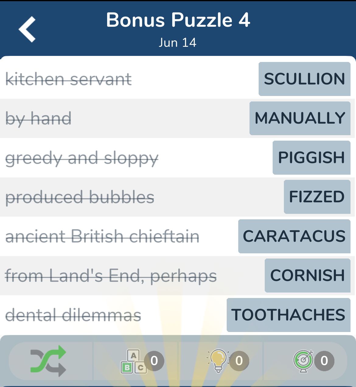 7 Little Words June 14 2024 Bonus 4