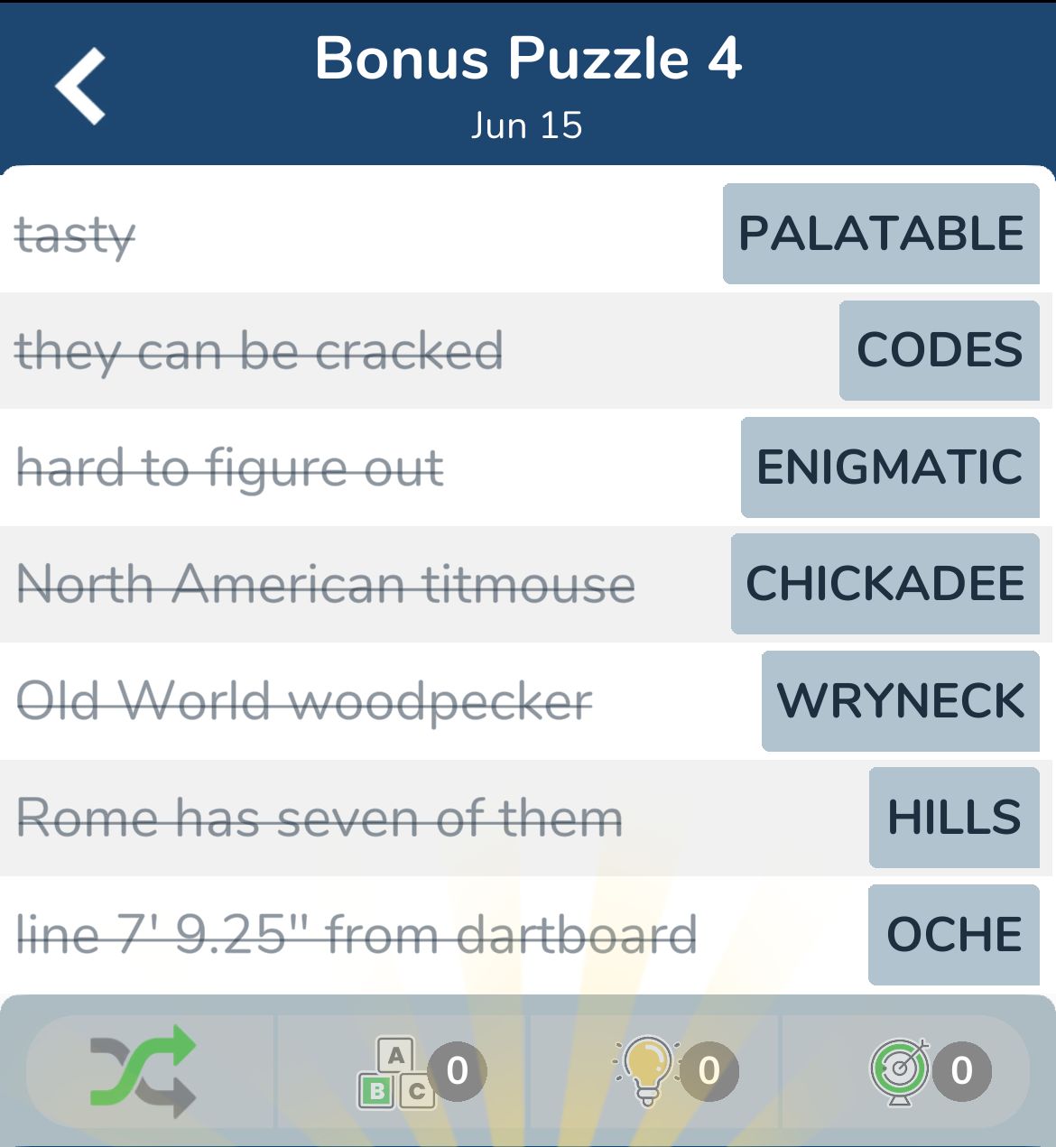 7 Little Words June 15 2024 Bonus 4