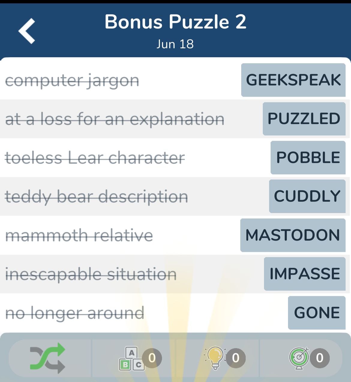 7 Little Words June 18 2024 Bonus 2