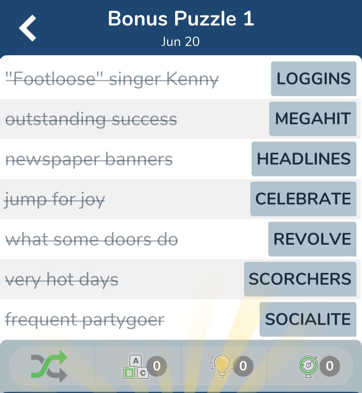 7 Little Words June 20 2024 Bonus 1