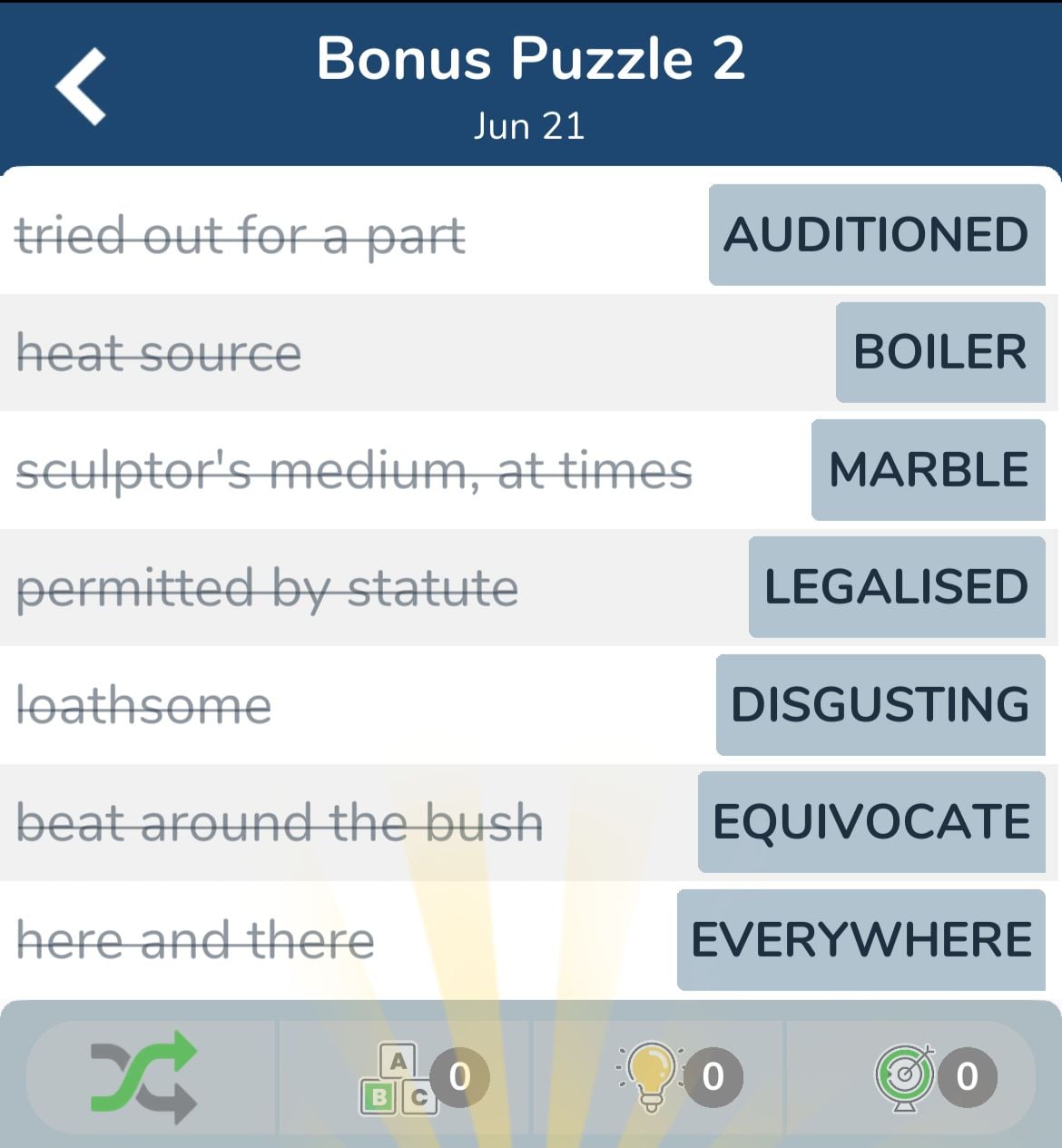 7 Little Words June 21 2024 Bonus 2