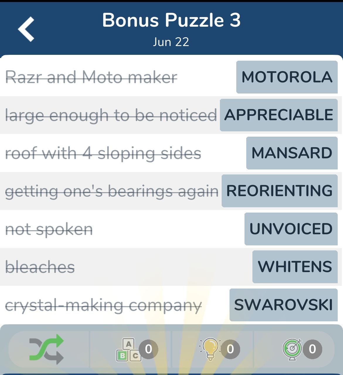 7 Little Words June 22 2024 Bonus 3