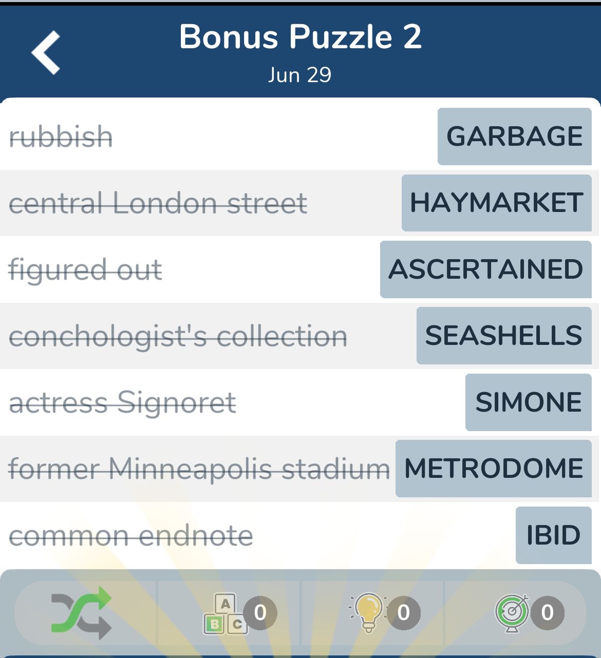 7 Little Words June 29 2024 Bonus 2