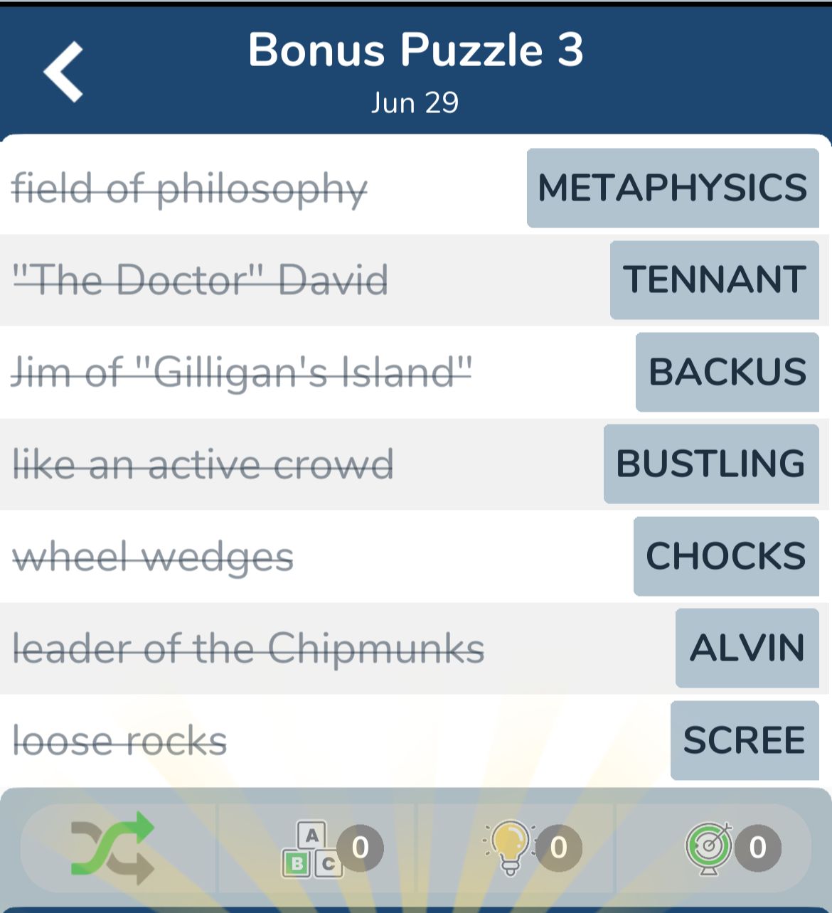 7 Little Words June 29 2024 Bonus 3