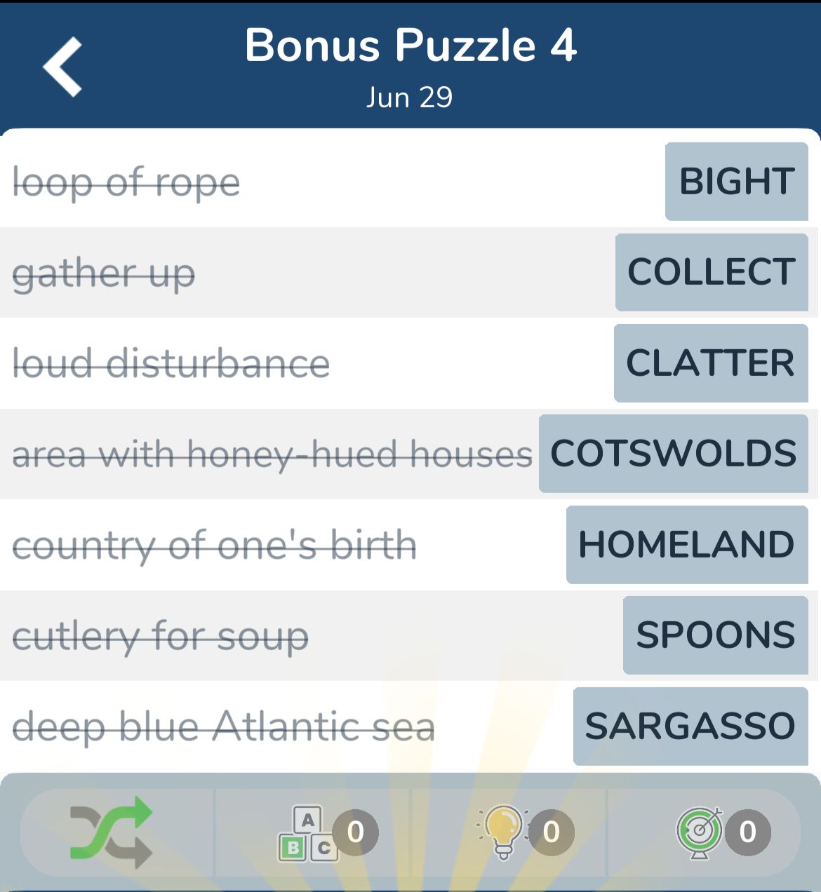 7 Little Words June 29 2024 Bonus 4